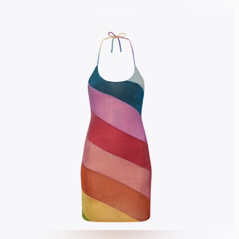 KURT GEIGER LONDON Rainbow Mini Dress Cover Up Size small